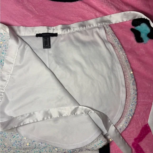 Forever 21 White Sequin Wrap Skirt - Picture 3 of 14